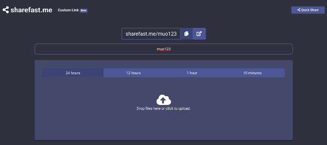 Sharefast skapar minnesvärda URL: er för att dela filer under en tillfällig tid