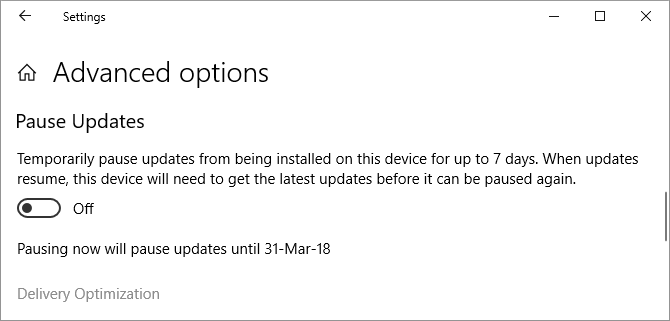 Windows 10 pausar uppdateringar i upp till sju dagar