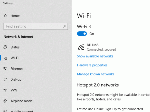 Windows 10 Wi-Fi-inställningar