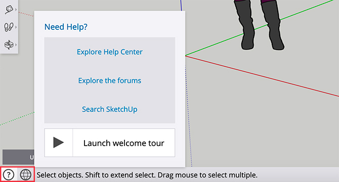 SketchUp-statusfält