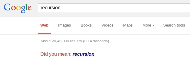 Google-påsk-ägg-rekursion