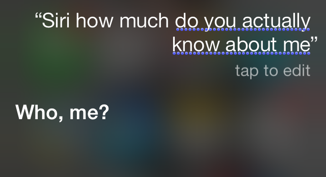 Siri vet om mig