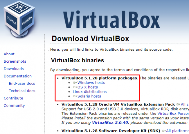 Hur man använder VirtualBox: Användarhandbok 01 VirtualBox Download Website
