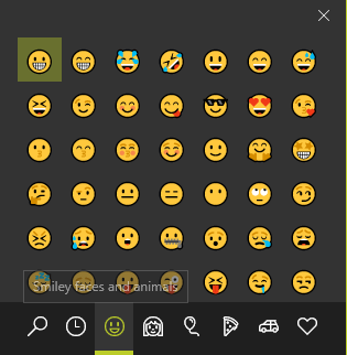 Skriv Emojis på det enkla sättet i Windows 10 med Emoji-panelen Windows Emoji-panelen