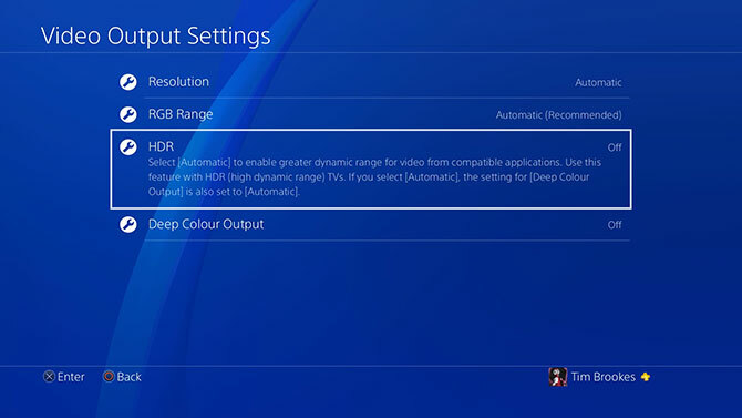 PlayStation 4 HDR-funktionsinställningar