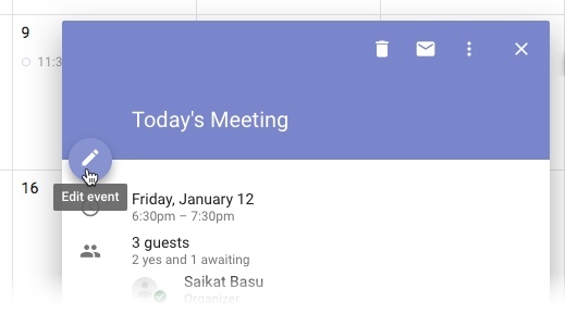 Google Kalender - Redigera händelse