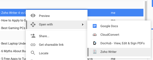 Zoho-writer-google-drive-addon