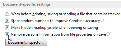 Microsoft Word 2013 Spara metadatainställningar