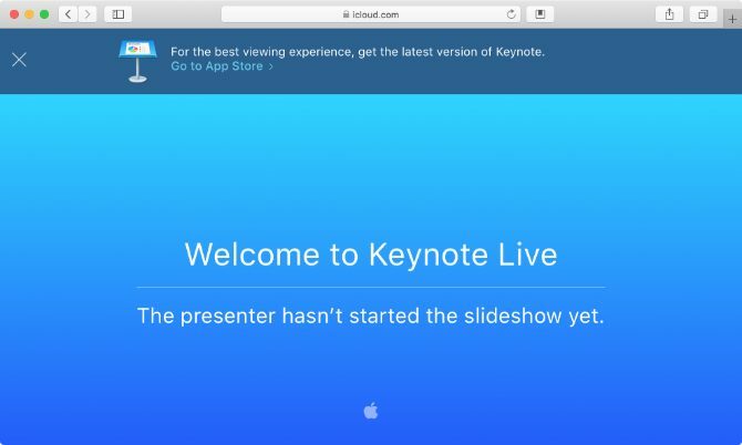 Keynote Live väntsida i Safari