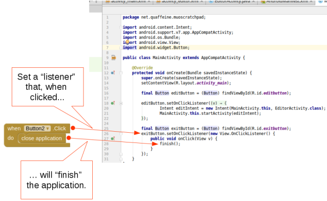 android skapa app androidstudio screen1-kod