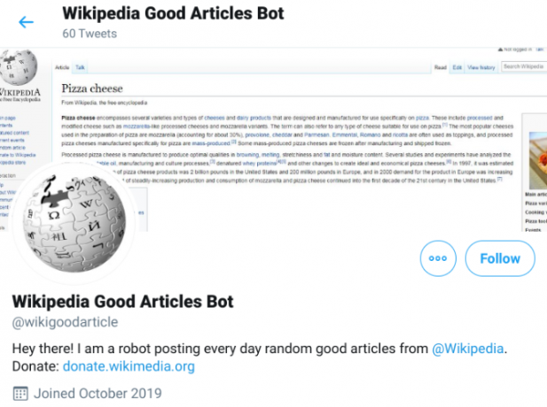 Wiki Good Article Bot tweeterar en slumpmässig länk baserad på Wikipedia sex kriterier för bra artiklar