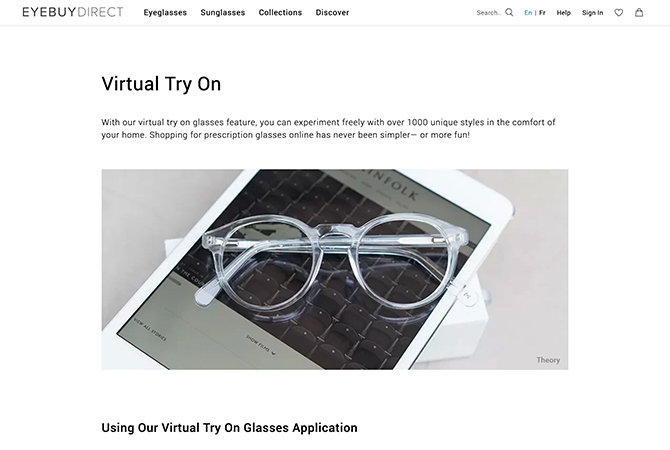 EyeBuyDirect Virtual Test On