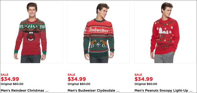 Kohls Mens Ugly Christmas Tröjor