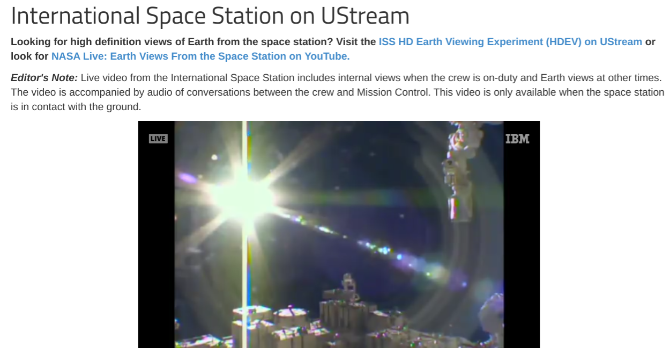 Se en liveström från International Space Station