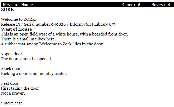 Textbaserade spel - Zork