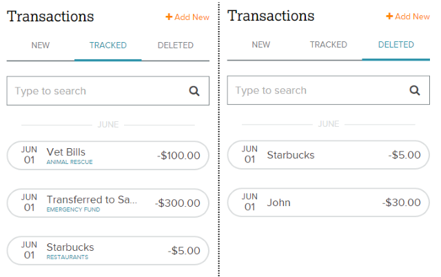 EveryDollar-Budget besparingar-Track-Transaktioner