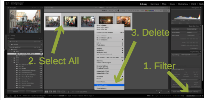 Ta bort bilder Lightroom
