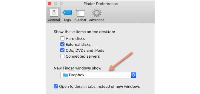 Finder-inställningar Mac