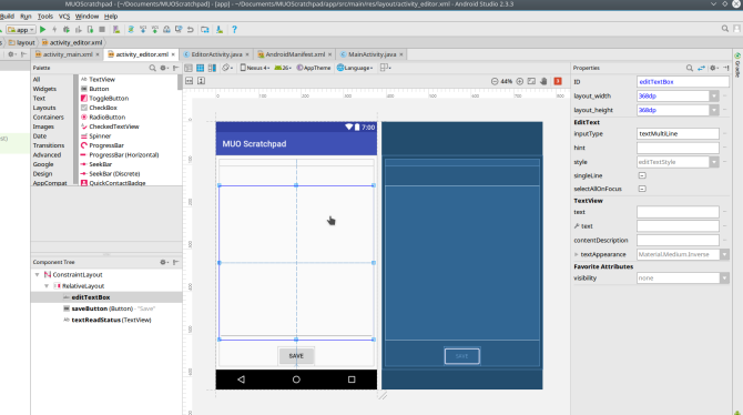 android skapa app androidstudio screen2 layout