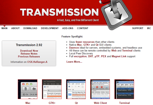 Denna skärmdumpning visar en av de bästa Bittorrent-klienterna. Den här heter Transmission