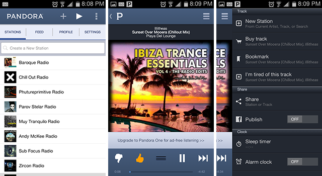 android-radio appar-pandora