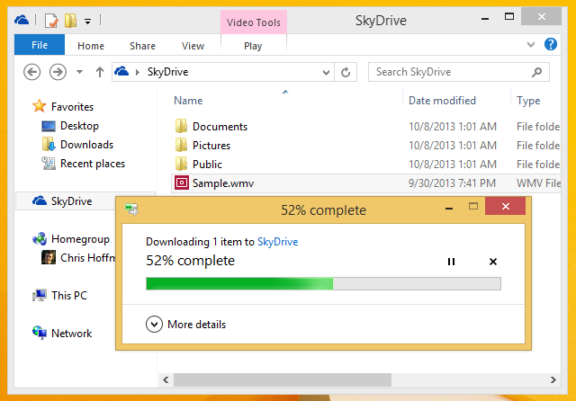 SkyDrive-smarta filer-nedladdning