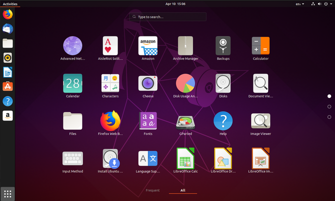 Ubuntu 19.04 app-låda med nytt ikontema