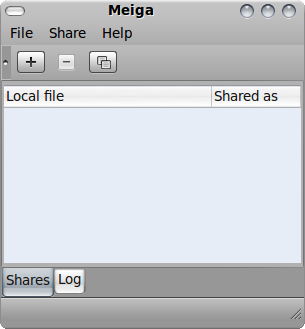 Meiga - Ett av de bästa Linux-fildelningsprogrammen mainwindow