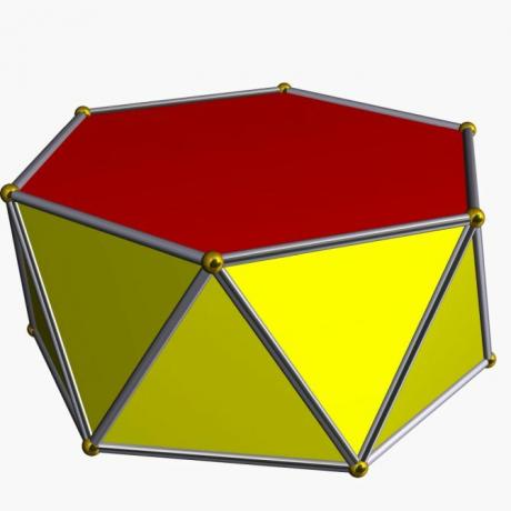 hexagonal antiprism har 12 sidor istället för åtta