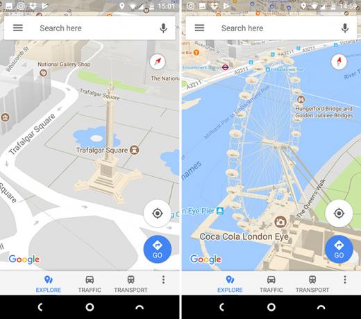 google maps android 3d-vy