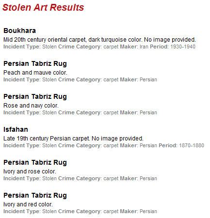 databas med stulna konstverk