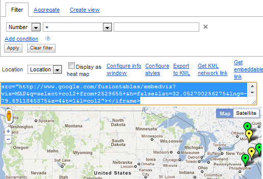 Visualisera data och information direkt med Google Fusion Tabeller fusiontabell12