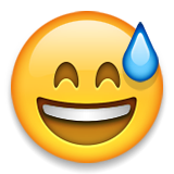 svettande emoji-emoticon